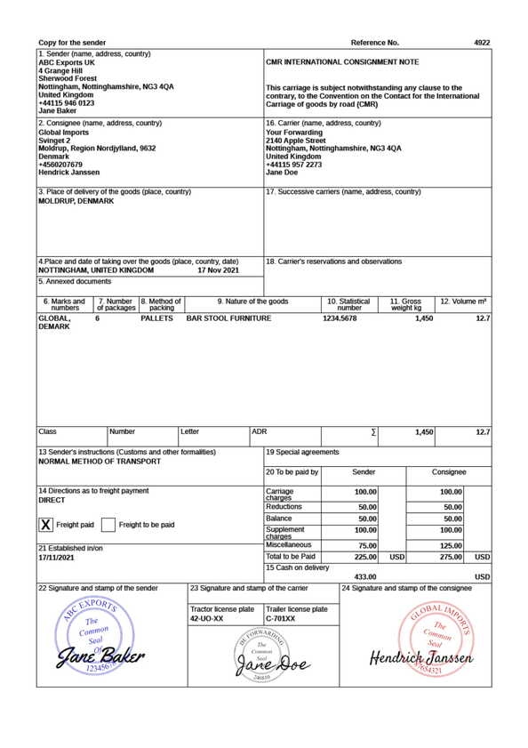 Create A CMR Consignment Note Free Template IncoDocs